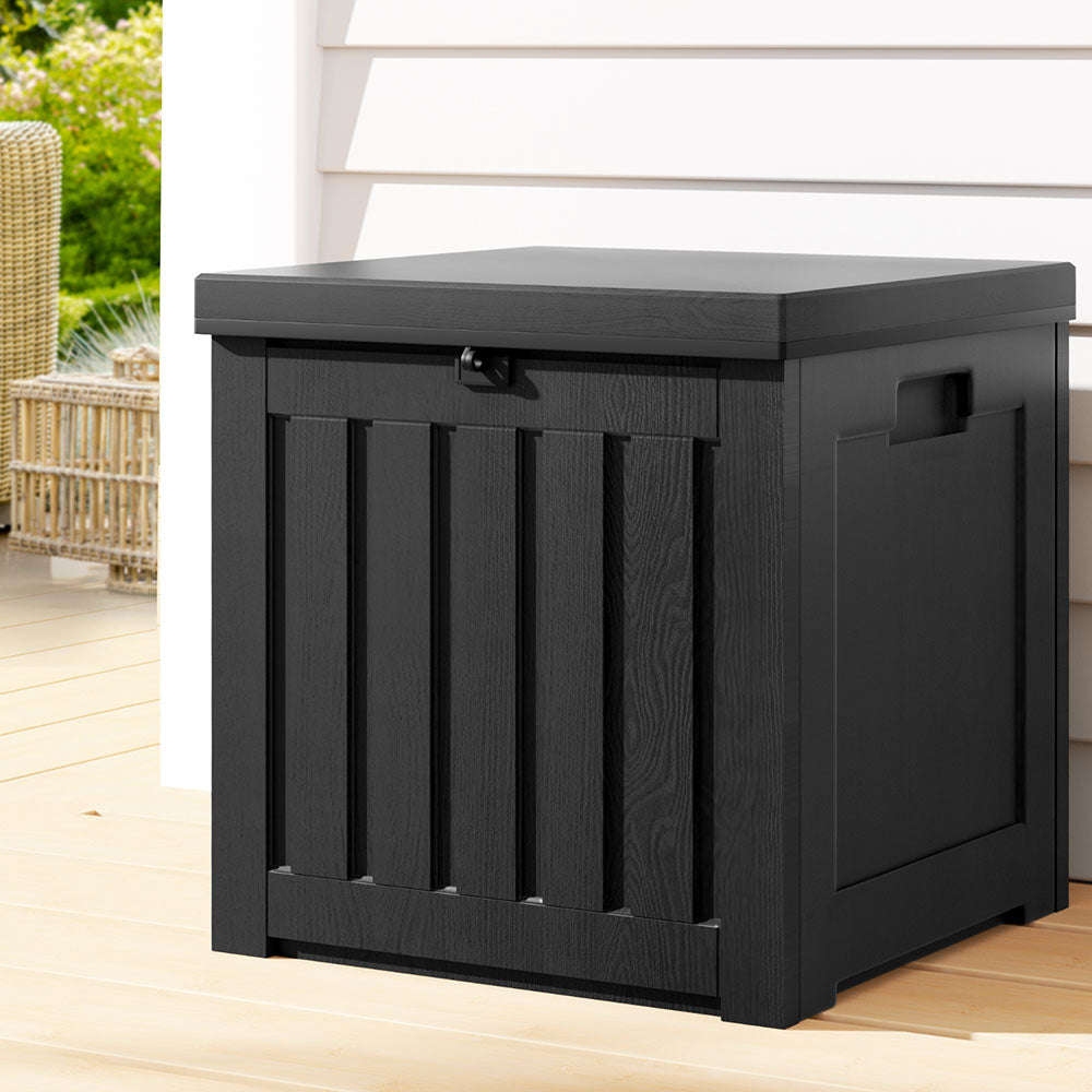 80L Outdoor Polypropylene Garden Storage Box - Black - Homecoze
