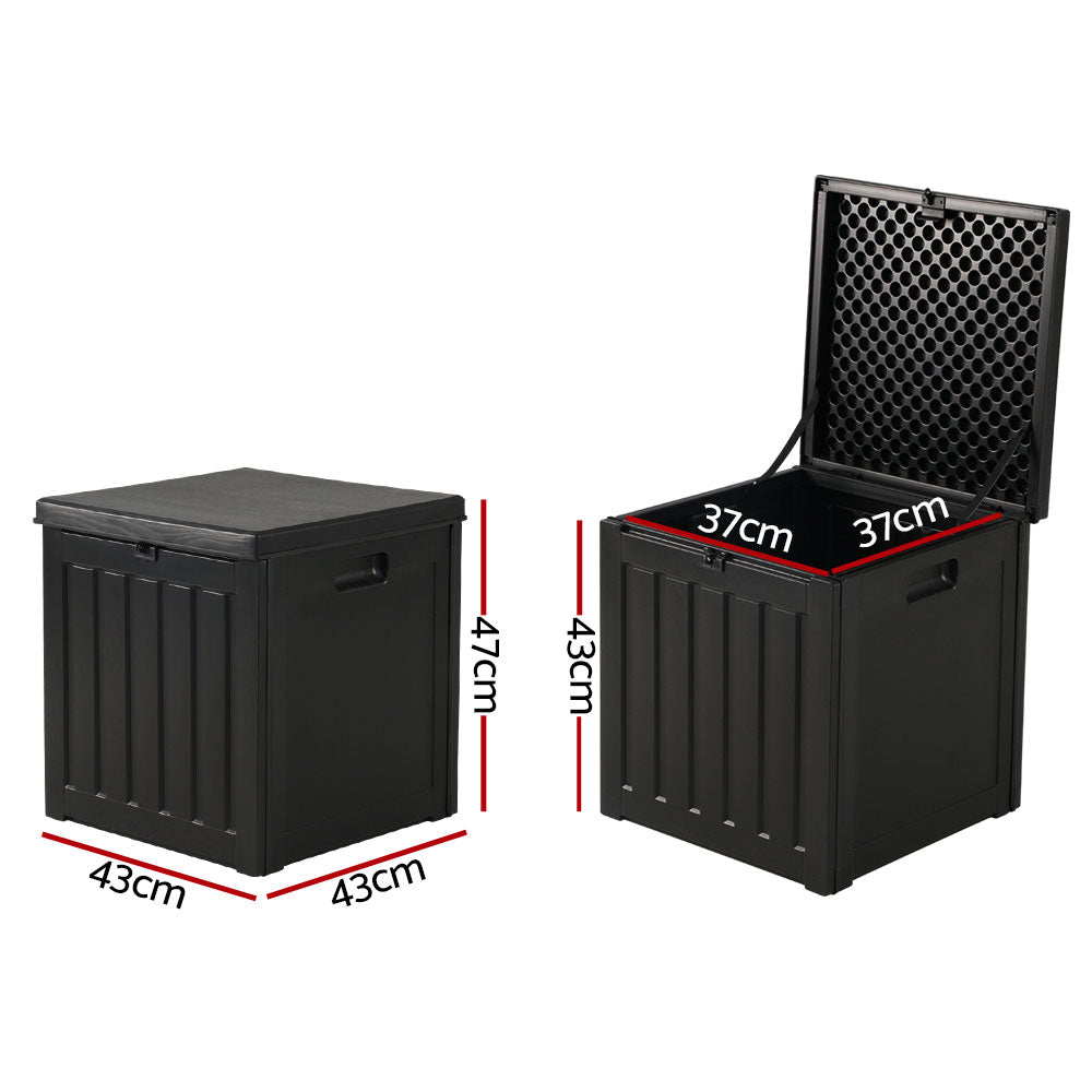 80L Outdoor Polypropylene Garden Storage Box - Black - Homecoze