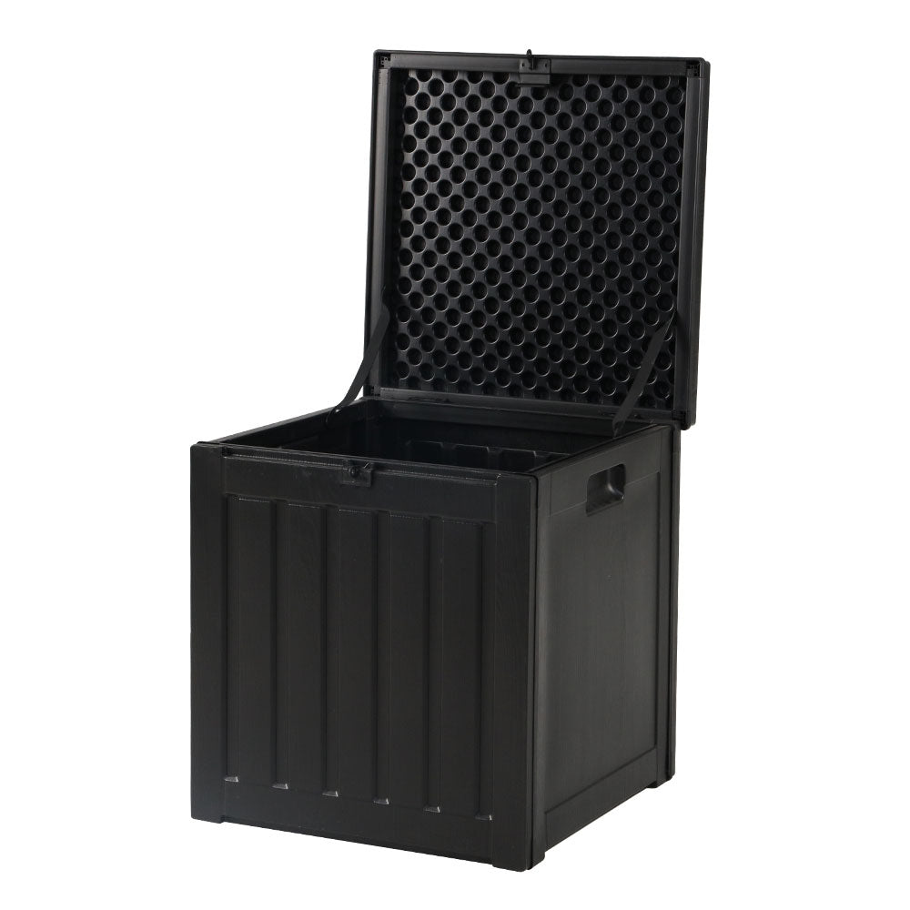 80L Outdoor Polypropylene Garden Storage Box - Black - Homecoze