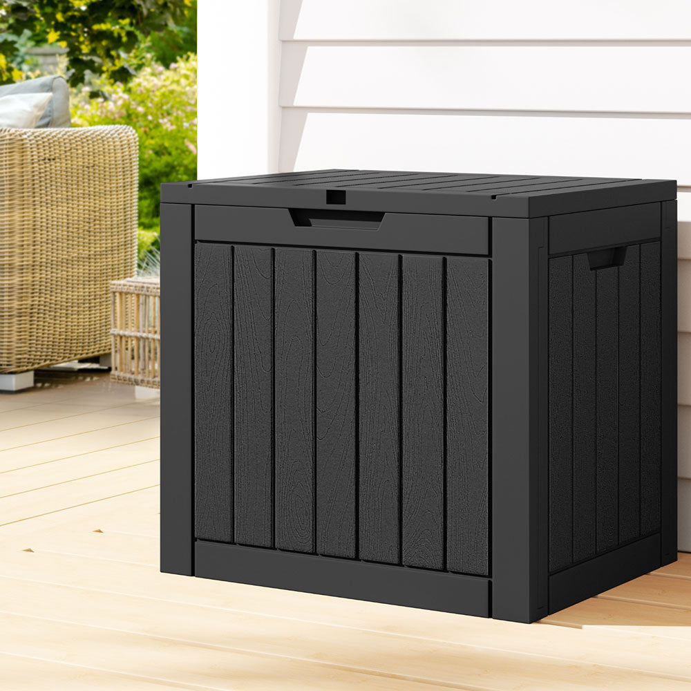 118L Outdoor Polypropylene Storage Box - Black - Homecoze