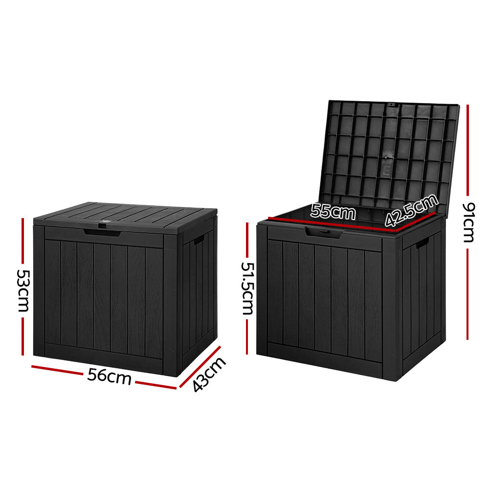 118L Outdoor Polypropylene Storage Box - Black - Homecoze