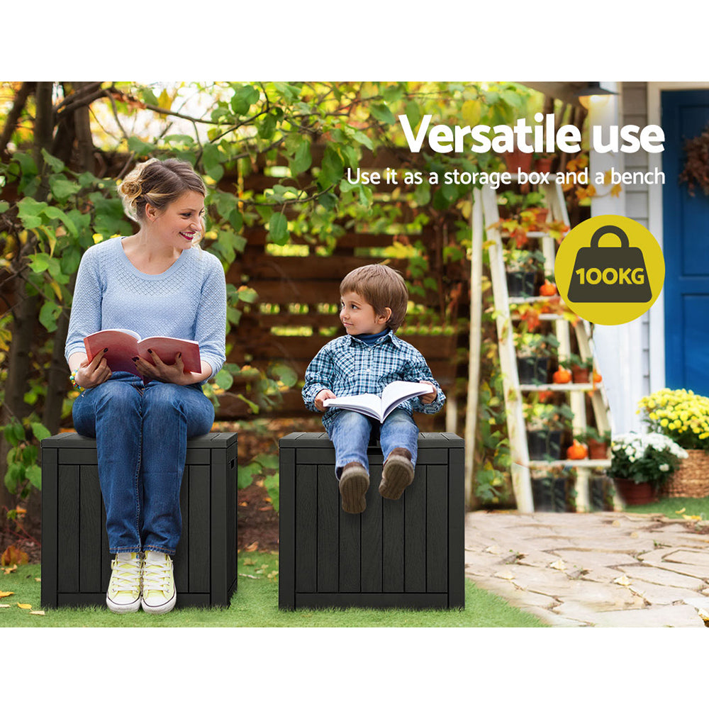 118L Outdoor Polypropylene Storage Box - Black - Homecoze