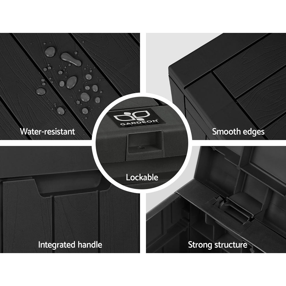 118L Outdoor Polypropylene Storage Box - Black - Homecoze