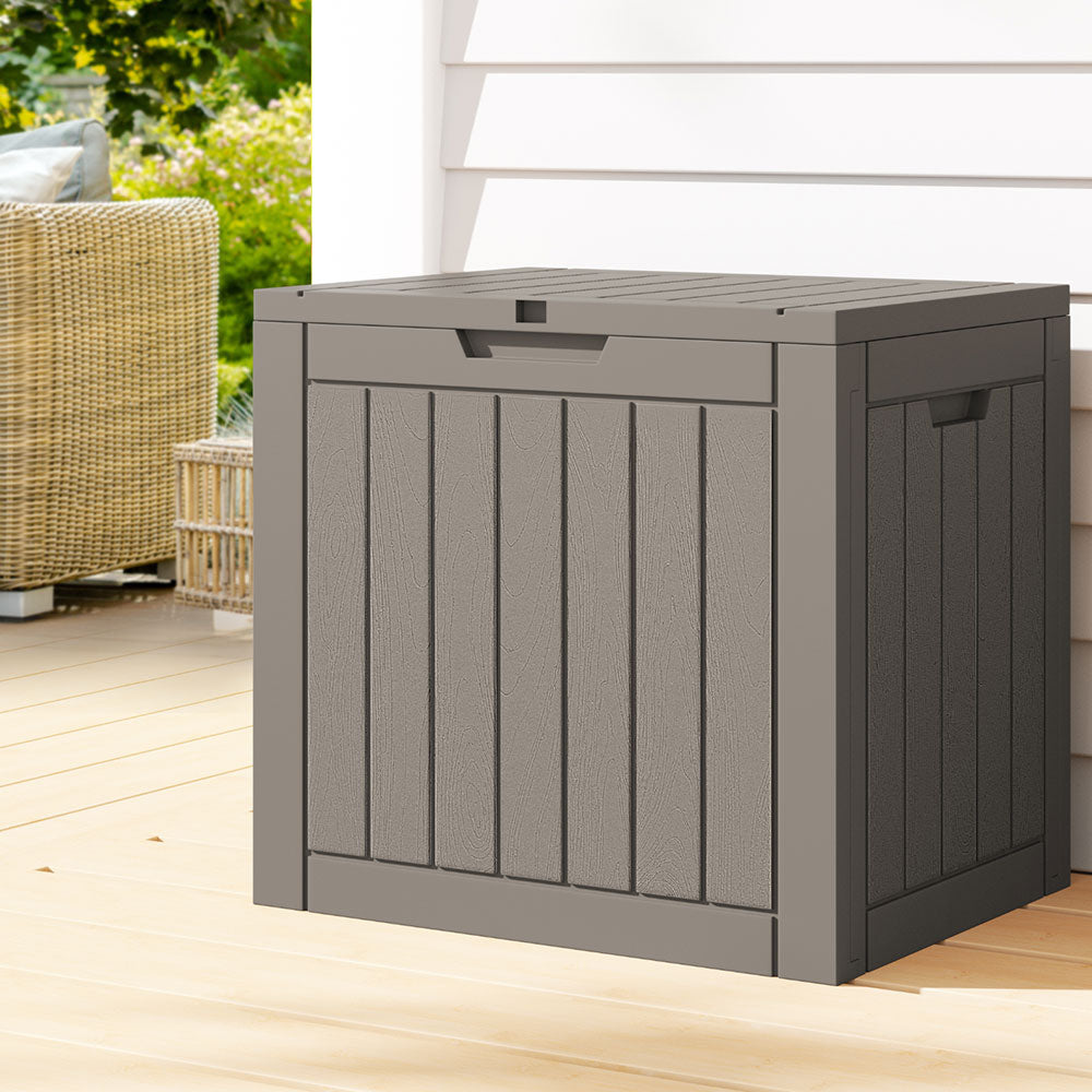 118L Outdoor Polypropylene Storage Box - Grey - Homecoze