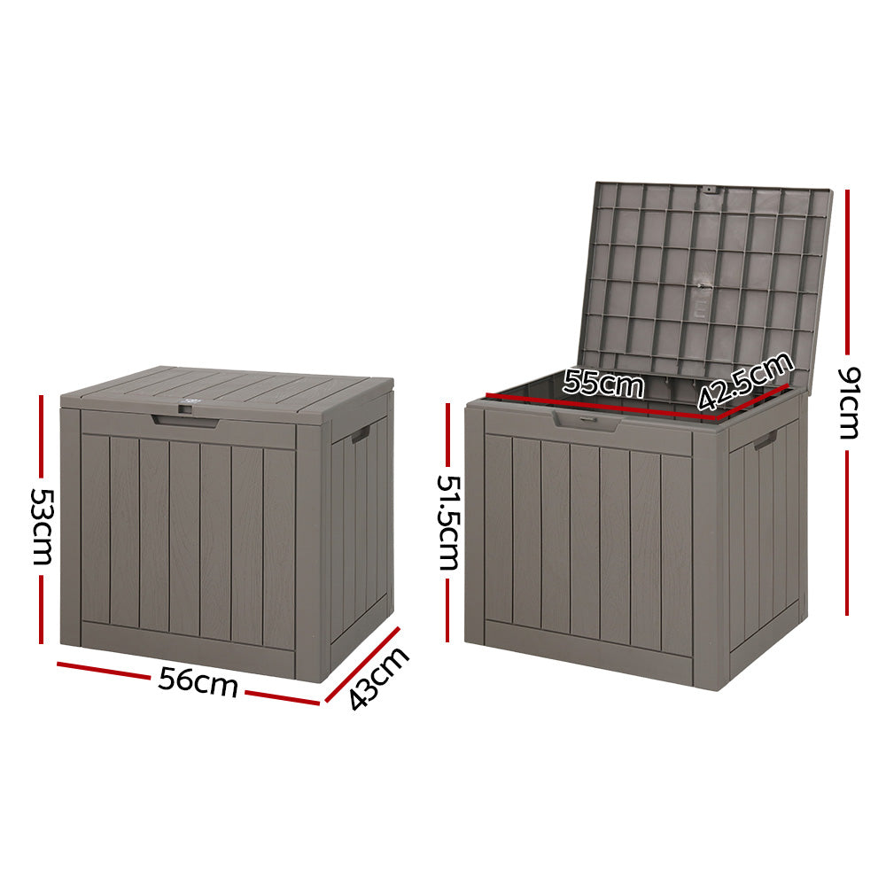 118L Outdoor Polypropylene Storage Box - Grey - Homecoze