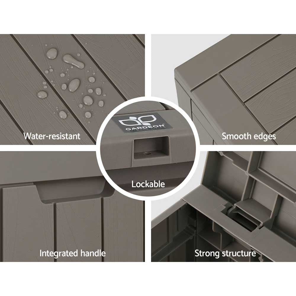 118L Outdoor Polypropylene Storage Box - Grey - Homecoze