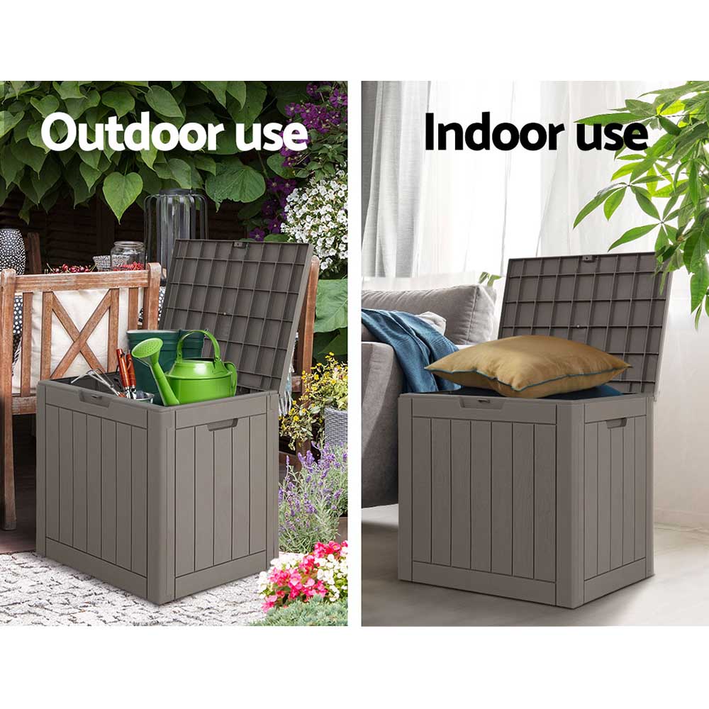 118L Outdoor Polypropylene Storage Box - Grey - Homecoze