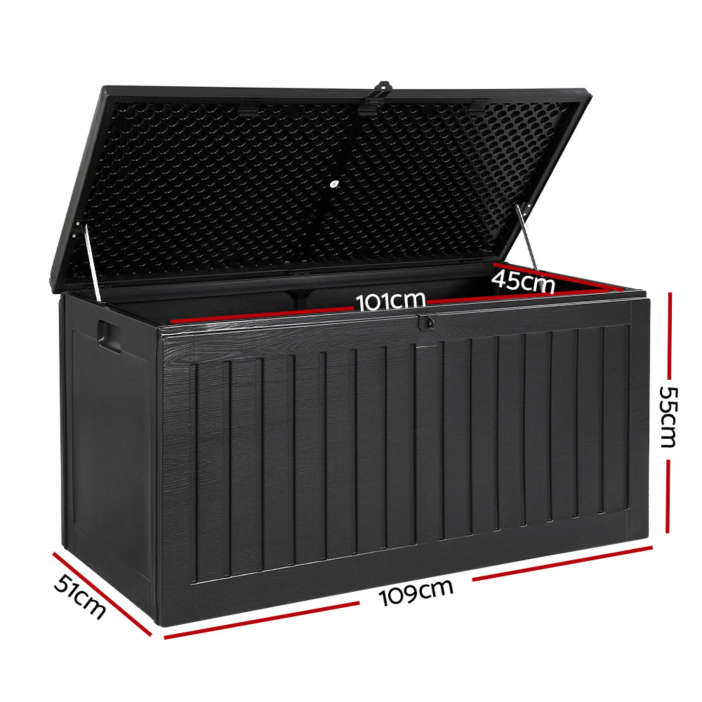 270L Polypropylene Outdoor Storage Box - Black - Homecoze
