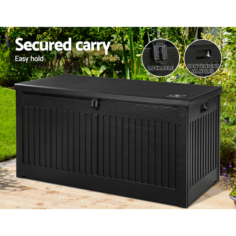270L Polypropylene Outdoor Storage Box - Black - Homecoze