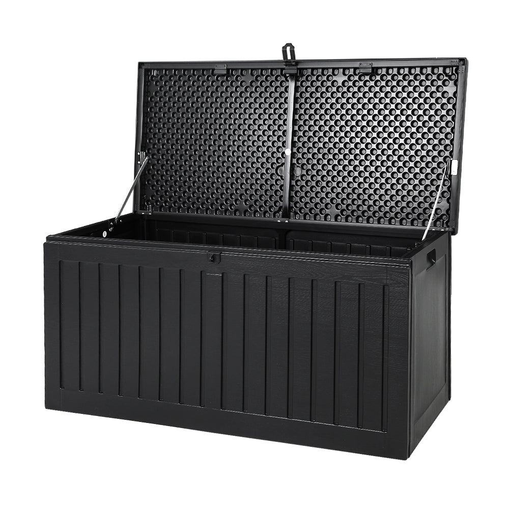 270L Polypropylene Outdoor Storage Box - Black - Homecoze