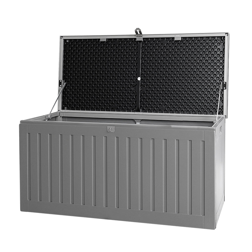 270L Polypropylene Outdoor Storage Box - Grey - Homecoze