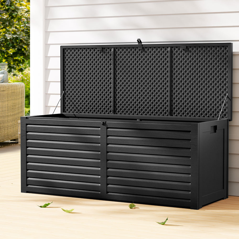 390L Polypropylene Outdoor Storage Box - Black - Homecoze