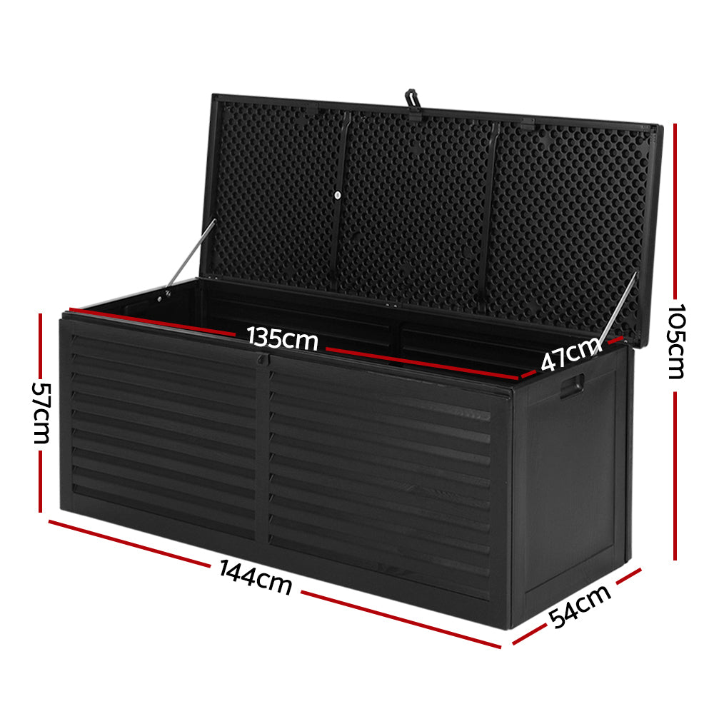 390L Polypropylene Outdoor Storage Box - Black - Homecoze