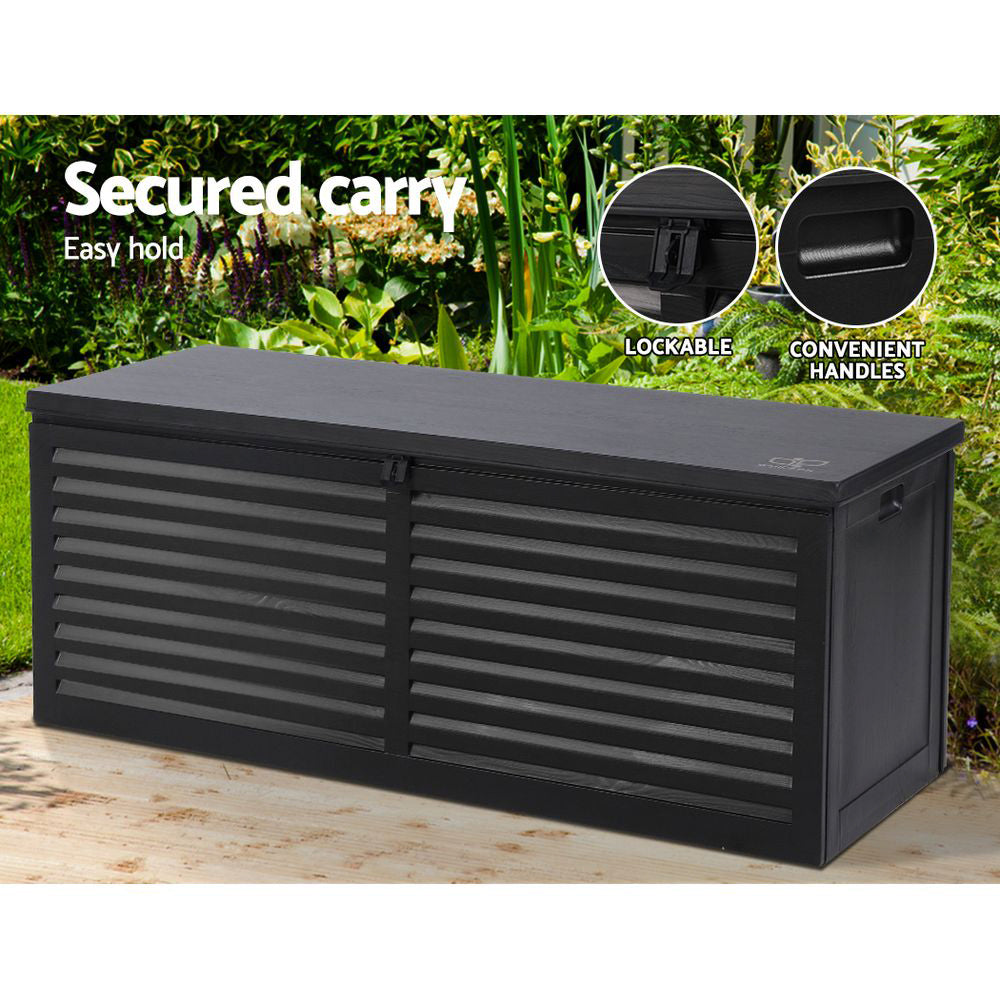 390L Polypropylene Outdoor Storage Box - Black - Homecoze