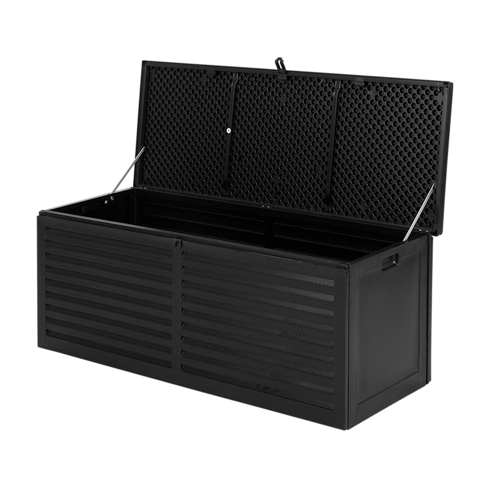 390L Polypropylene Outdoor Storage Box - Black - Homecoze