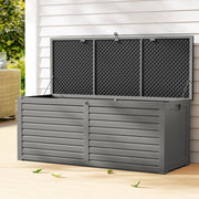 390L Polypropylene Outdoor Storage Box - Grey - Homecoze