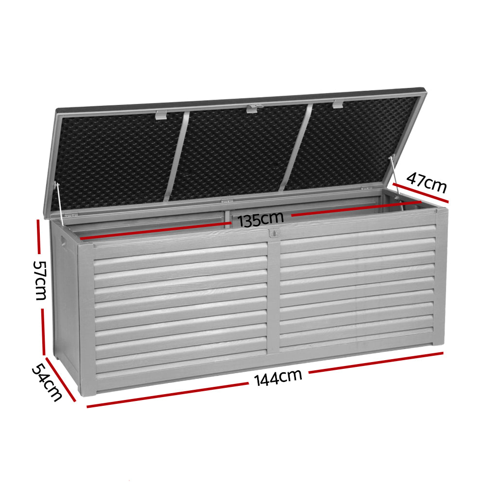 390L Polypropylene Outdoor Storage Box - Grey - Homecoze
