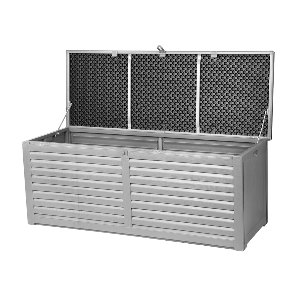 390L Polypropylene Outdoor Storage Box - Grey - Homecoze