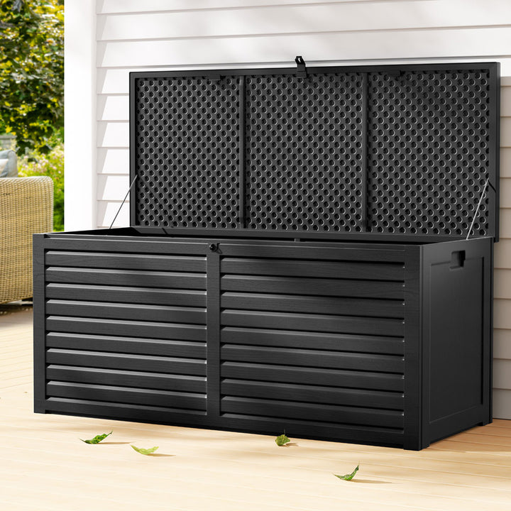 490L Polypropylene Outdoor Storage Box - Black - Homecoze