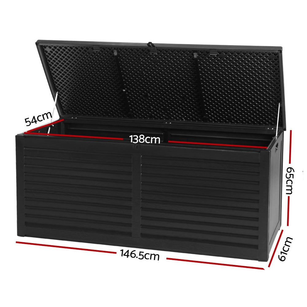 490L Polypropylene Outdoor Storage Box - Black - Homecoze