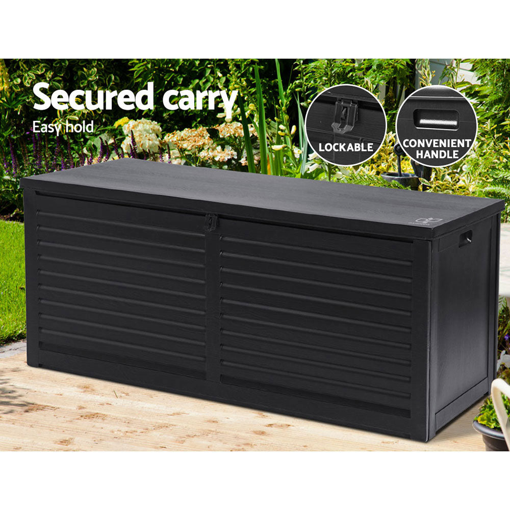 490L Polypropylene Outdoor Storage Box - Black - Homecoze