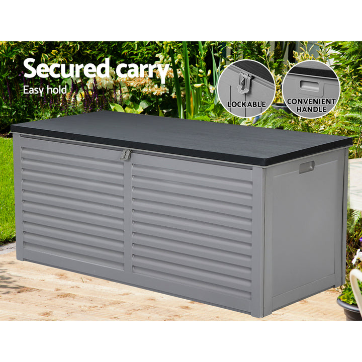 490L Polypropylene Outdoor Storage Box - Grey - Homecoze