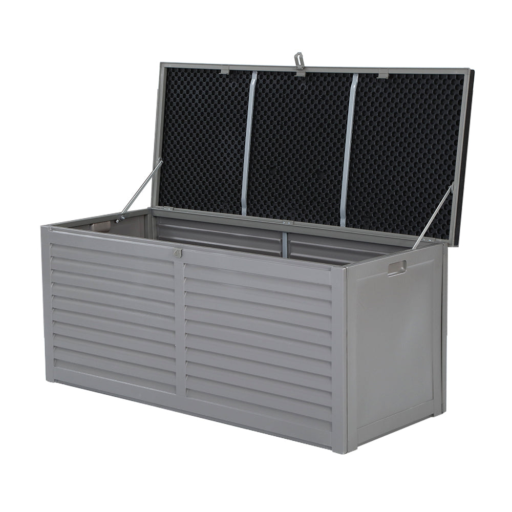 490L Polypropylene Outdoor Storage Box - Grey - Homecoze