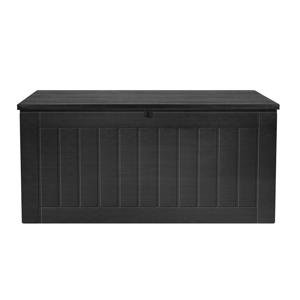 830L Large Outdoor Chest Polypropylene Garden Storage Box - Black - Homecoze