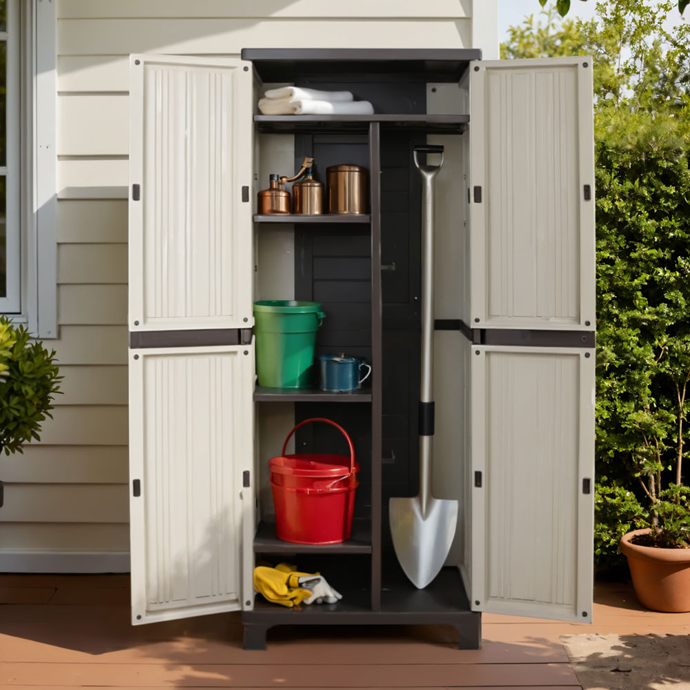 Outdoor Storage Cabinet Lockable Garage Shed Cupboard 173cm - Homecoze