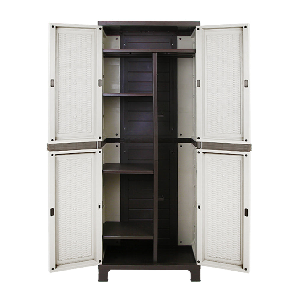 Outdoor Storage Cabinet Lockable Garage Shed Cupboard 173cm - Homecoze
