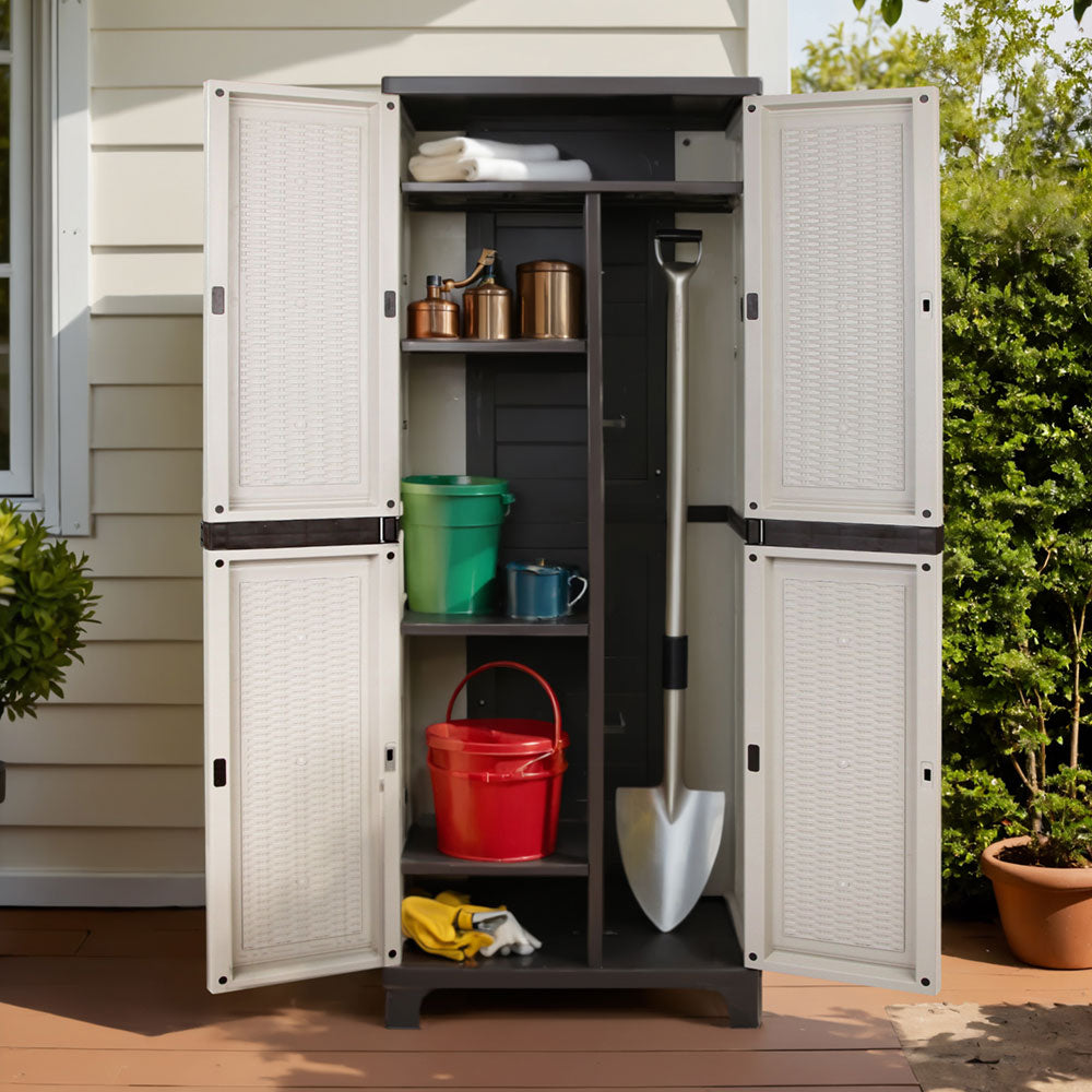 Outdoor Storage Cabinet Lockable Garage Shed Cupboard 173cm - Homecoze