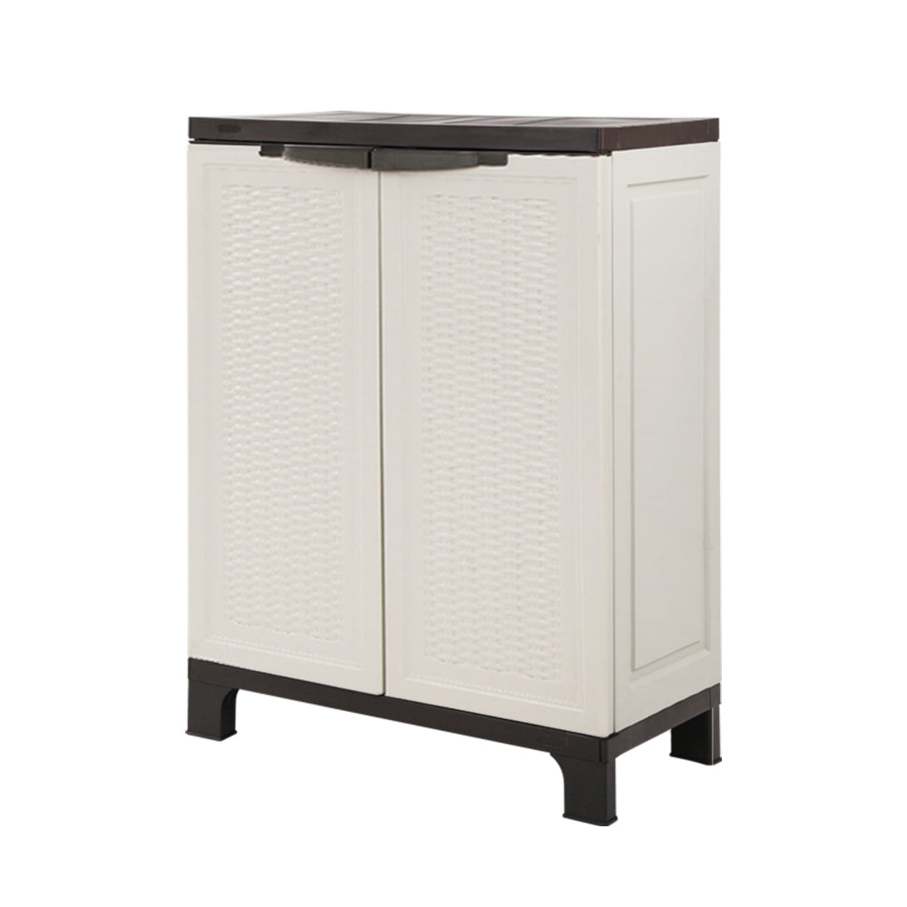 Outdoor Half Size Storage Cabinet Lockable Garage Shed Cupboard 92cm - Homecoze