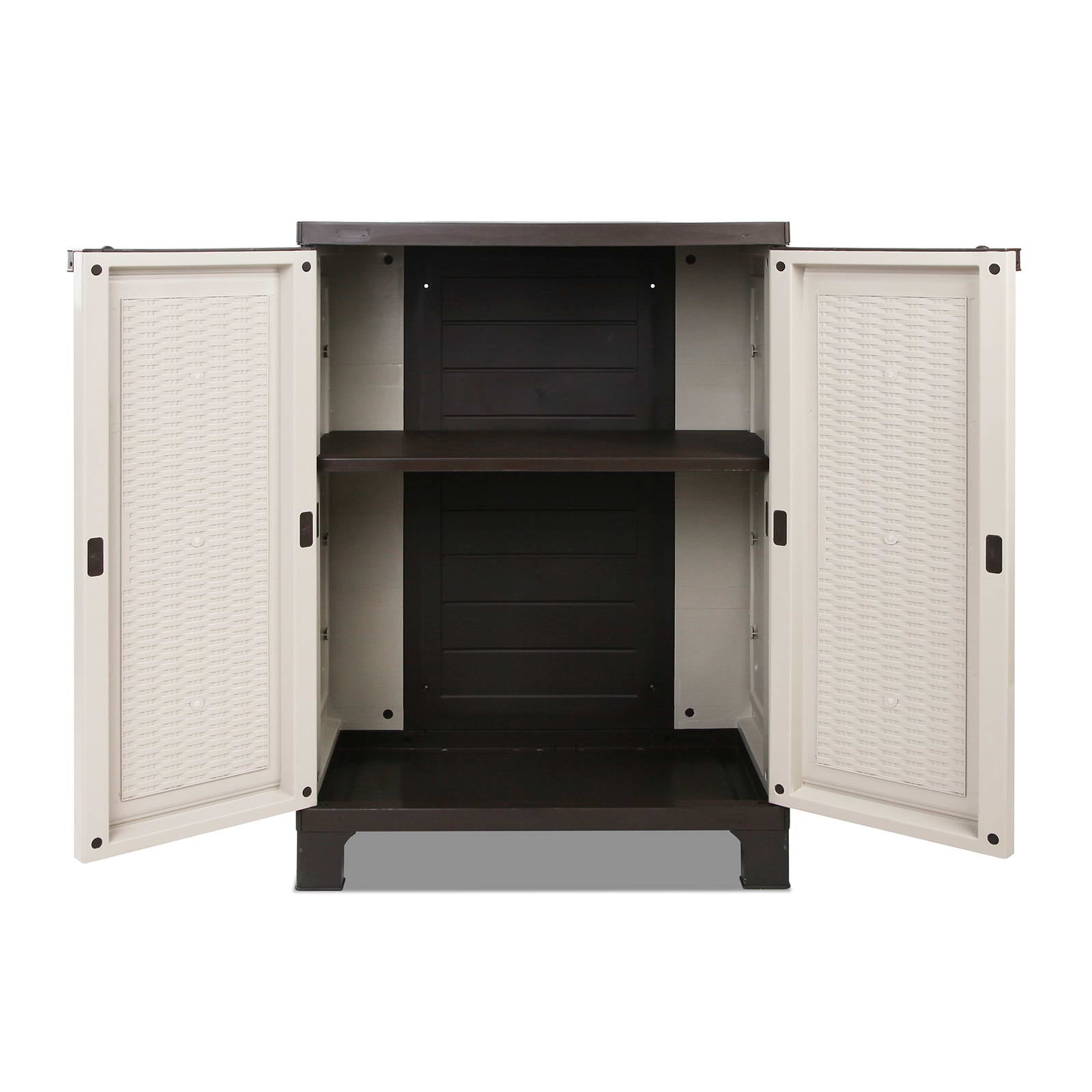 Outdoor Half Size Storage Cabinet Lockable Garage Shed Cupboard 92cm - Homecoze