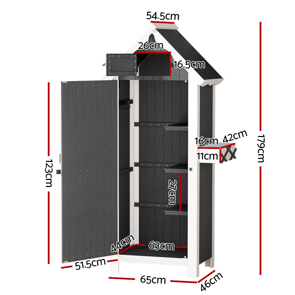 Outdoor Garden Storage Shed Wooden Cabinet Box