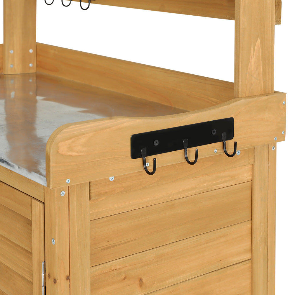 Outdoor Garden Storage Cabinet with Potting Bench Worktable - Homecoze