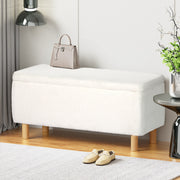 Premium Boucle Teddy Fabric 99cm Storage Chest Ottoman Blanket Box - Homecoze