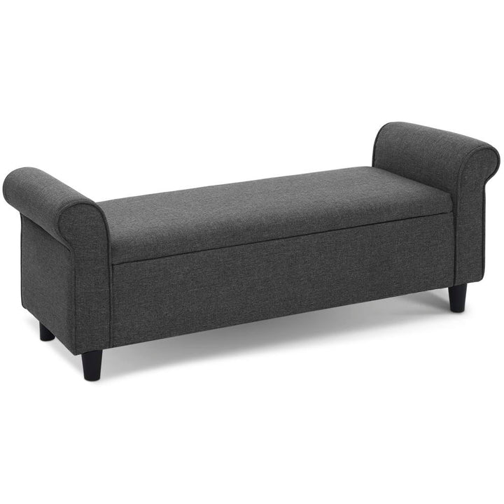 Fabric Storage Ottoman Bench Seat 125cm - Charcoal - Homecoze