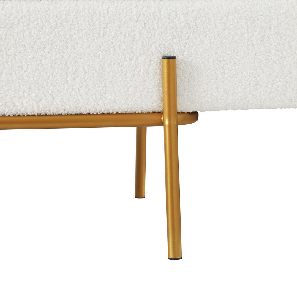 Artiss Storage Ottoman Bed 140cm Pillow Boucle Fabric - Homecoze