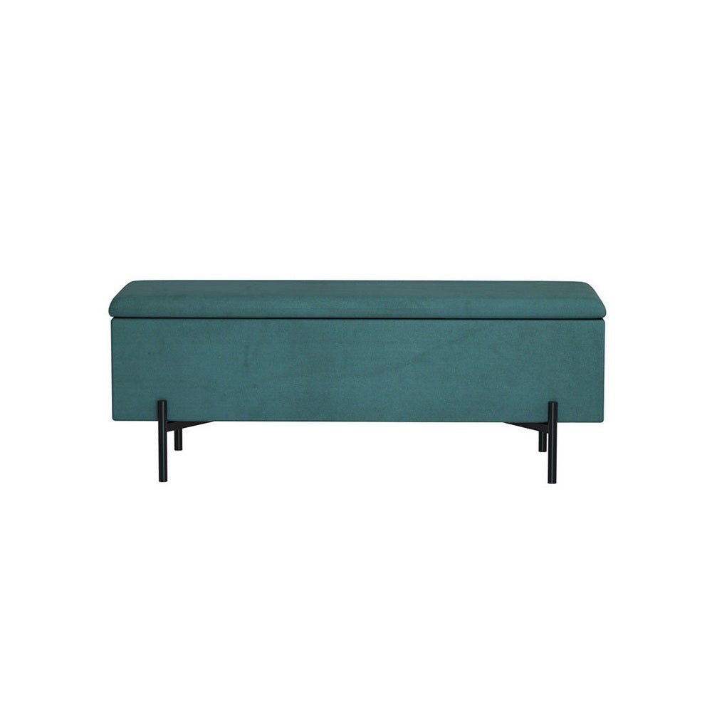 Velvet Storage Ottoman Blanket Box 140cm - Green - Homecoze
