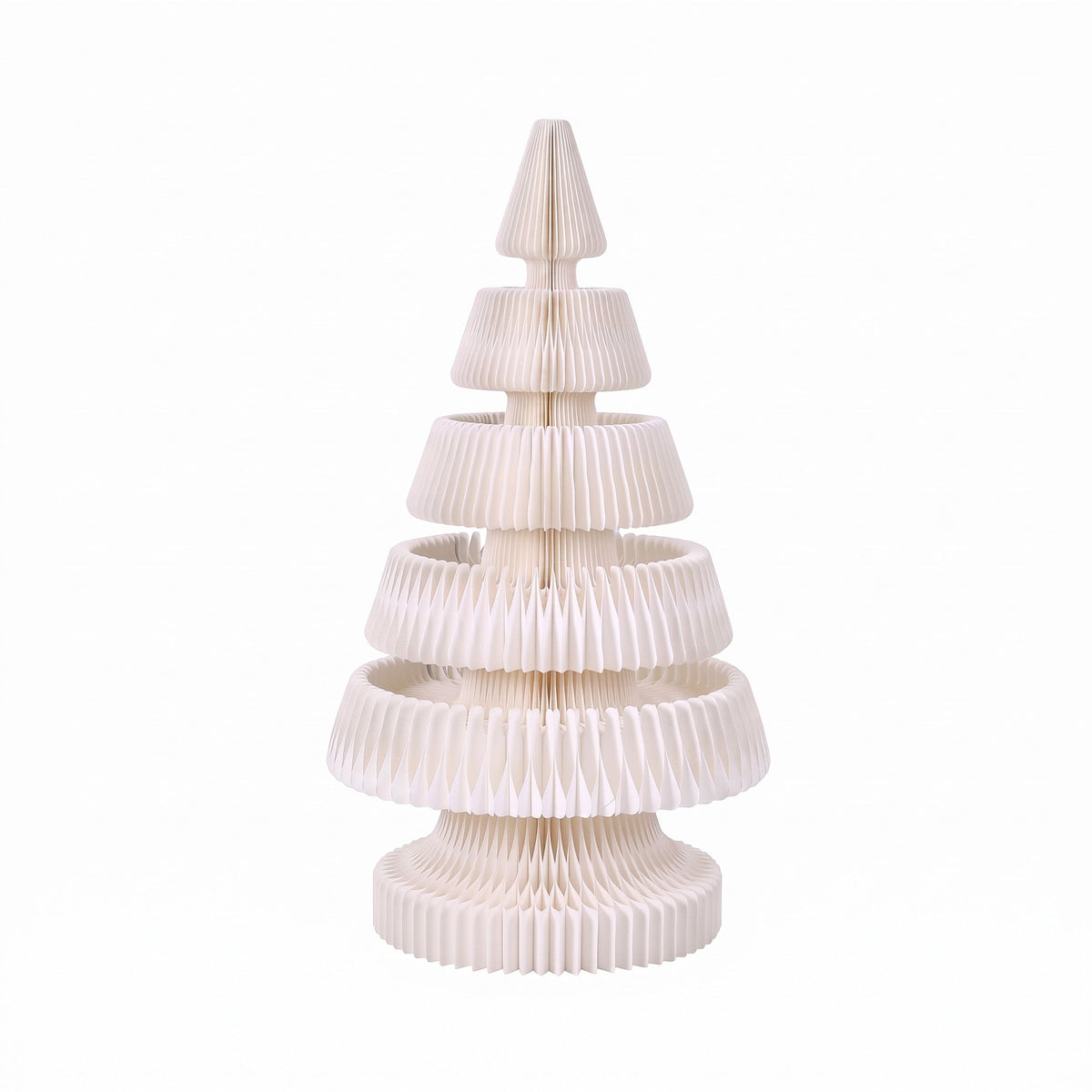 Jingle Jollys Paper Christmas Tree 114CM w/ Star Topper LEDs Xmas Decorations Kit Home Office White - Homecoze