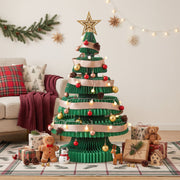 Jingle Jollys 87cm Foldable Christmas Tree With Lights Pop Up Xmas Tree Decorations - Homecoze