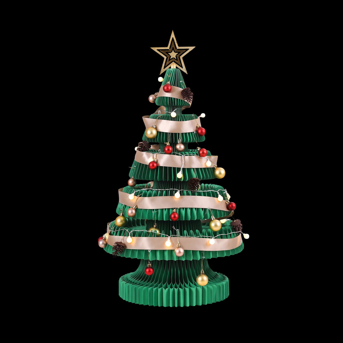 Jingle Jollys 87cm Foldable Christmas Tree With Lights Pop Up Xmas Tree Decorations - Homecoze
