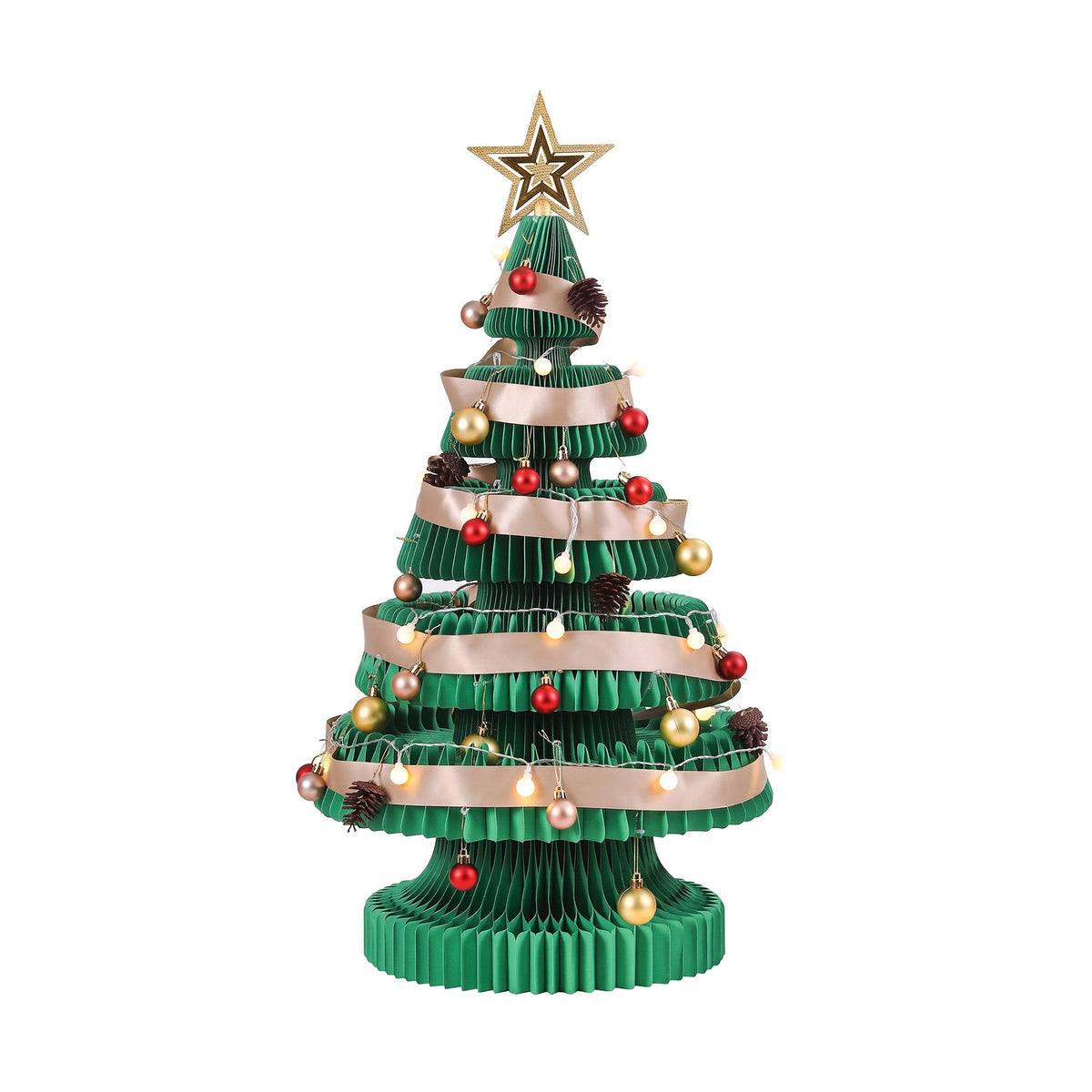 Jingle Jollys 87cm Foldable Christmas Tree With Lights Pop Up Xmas Tree Decorations - Homecoze
