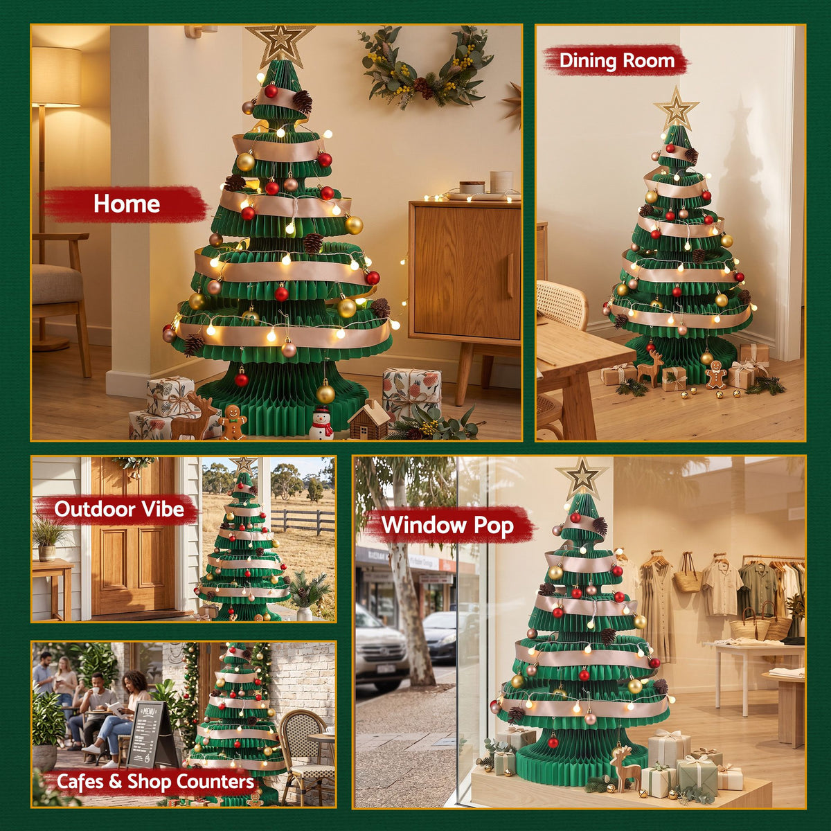 Jingle Jollys 87cm Foldable Christmas Tree With Lights Pop Up Xmas Tree Decorations - Homecoze