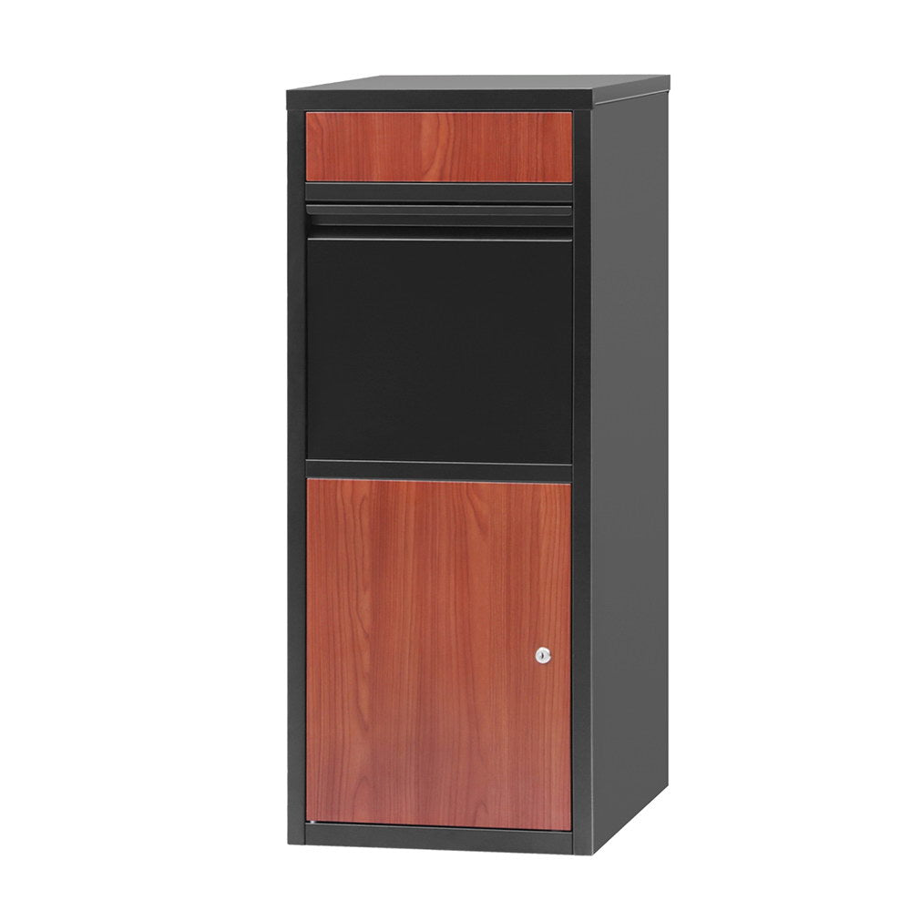 Lockable Parcel Drop Box Letterbox - Black & Brown - Homecoze