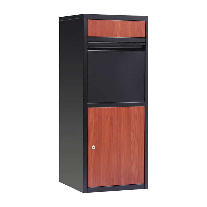 Lockable Parcel Drop Box Letterbox - Black & Brown - Homecoze