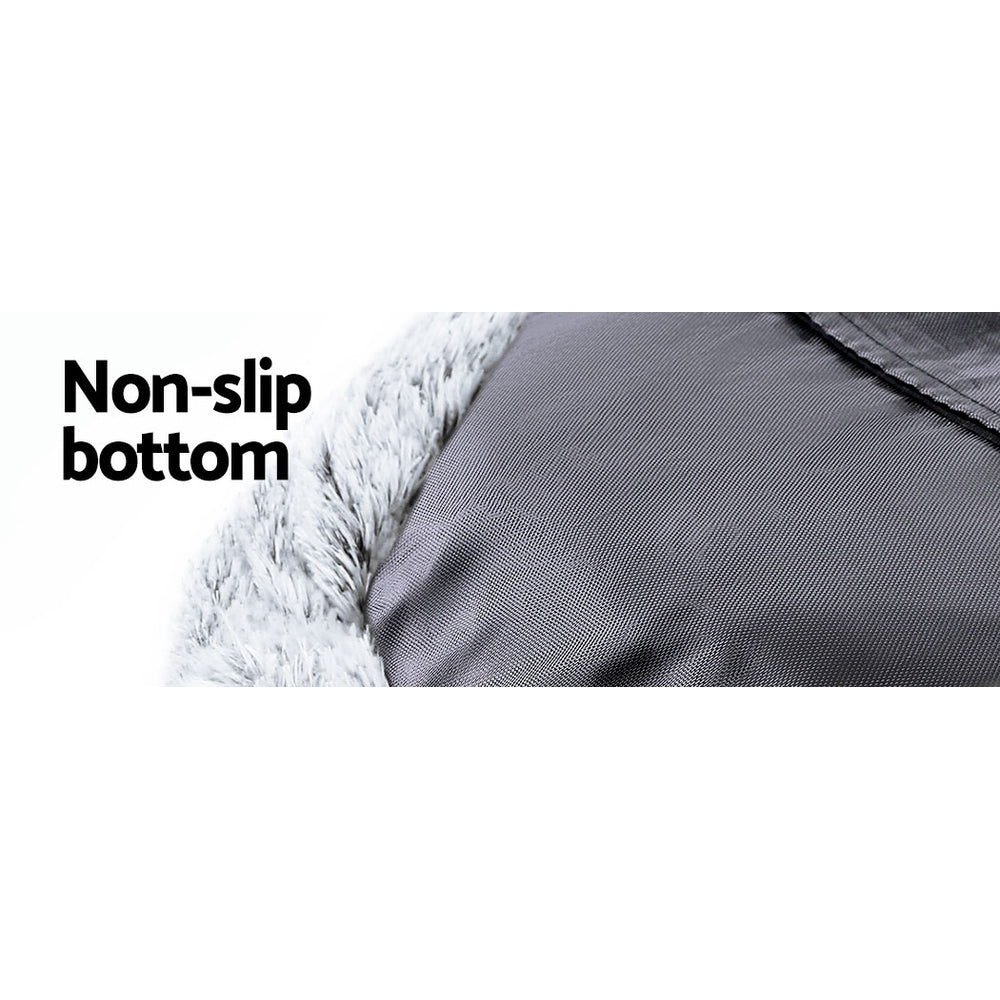 Extra Large Plush Pet Bed 110cm - Light Charcoal - Homecoze