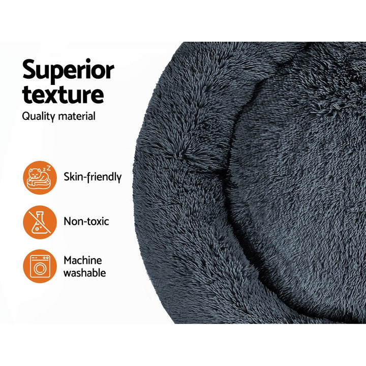 Extra Large Pet Bed Extra Soft Fluffy Dog Bed 110cm - Dark Grey