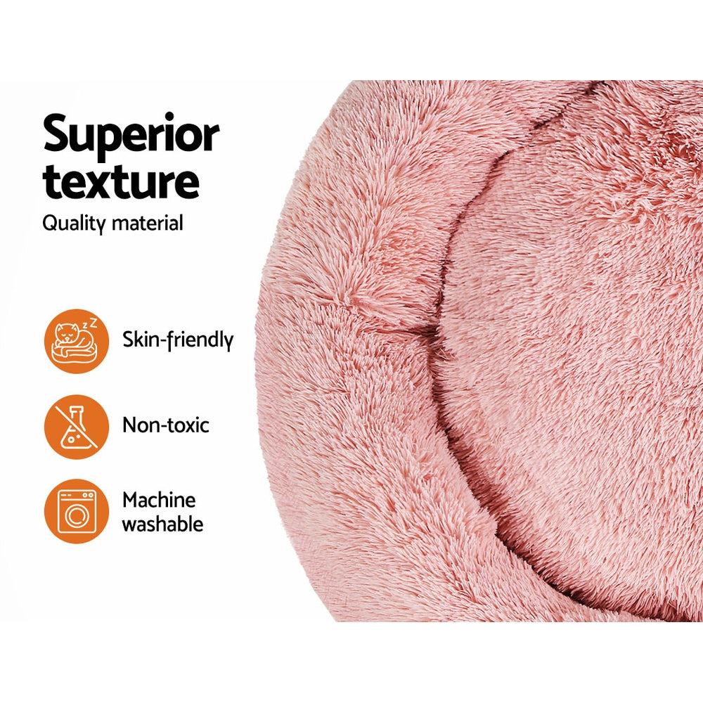 Extra Large Plush Pet Bed 110cm - Pink - Homecoze