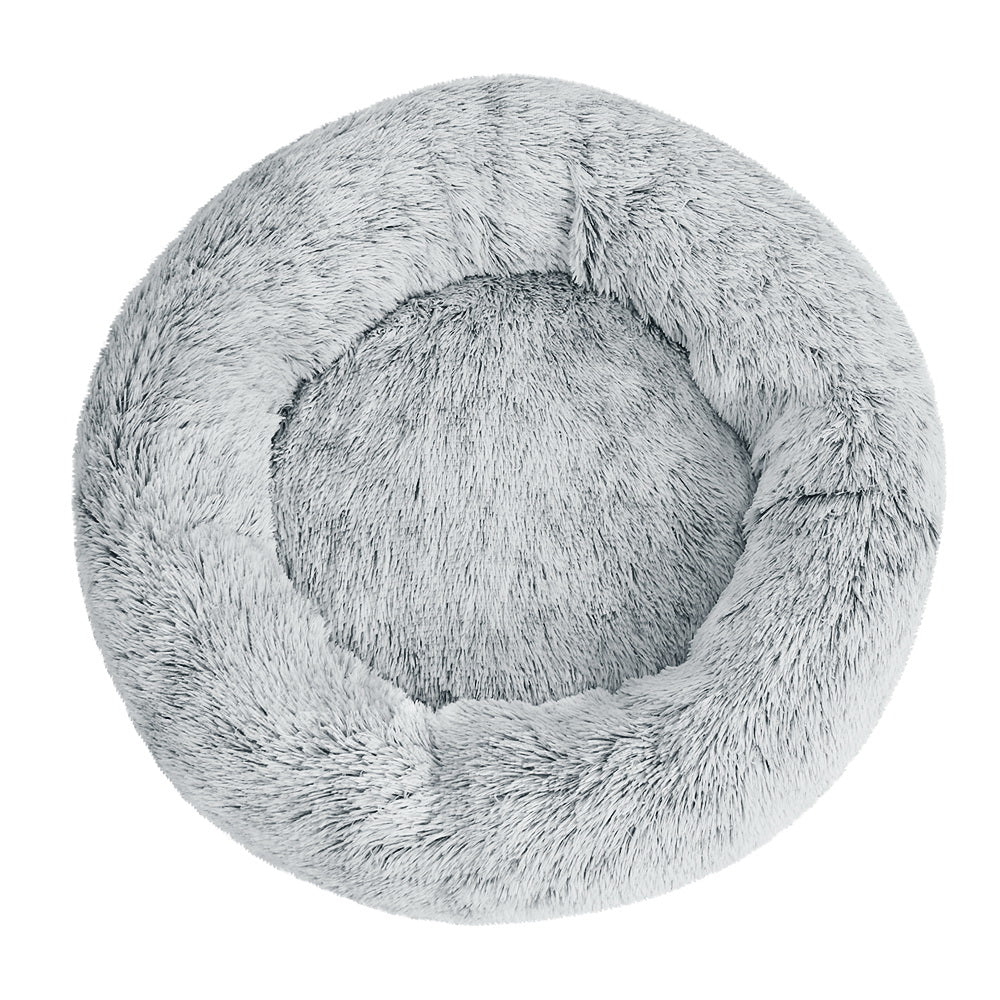 Large Plush Pet Bed 90cm - Light Charcoal - Homecoze